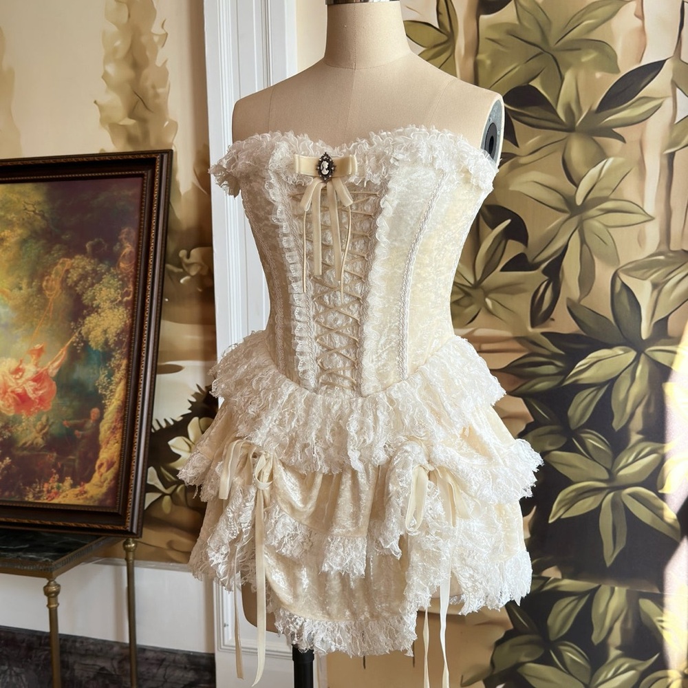 Bridgeton theme Cream Lace Corset Dress